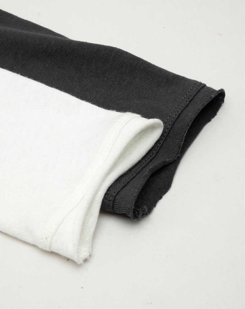 U-Neck Rolled-Up Long-Sleeved Knit Top