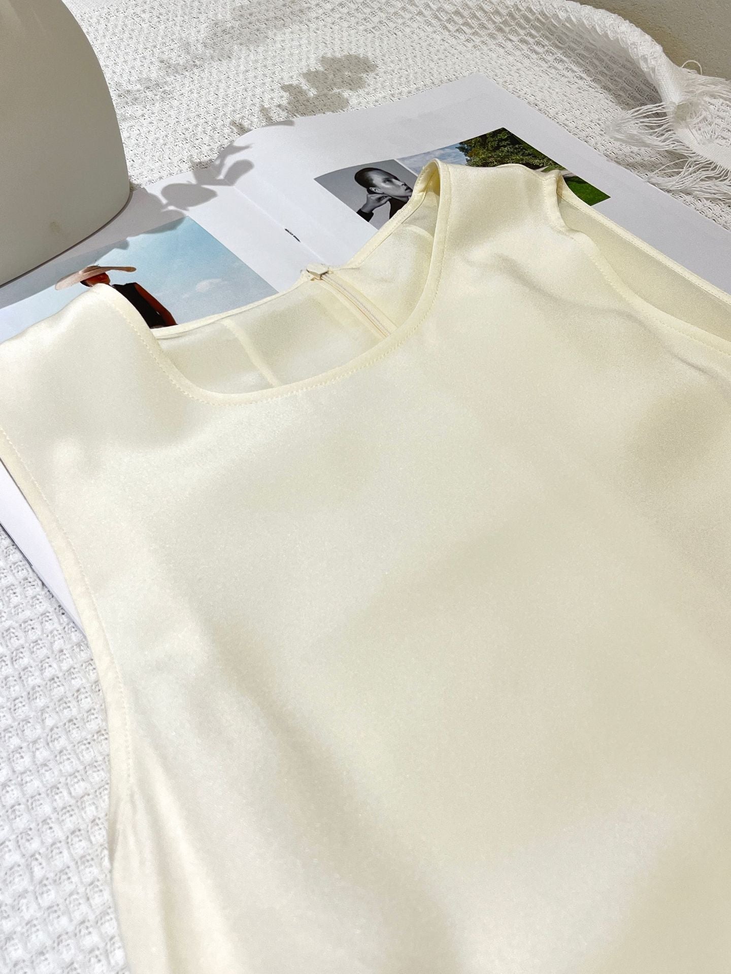 A-Line Sleeveless Silk Dress