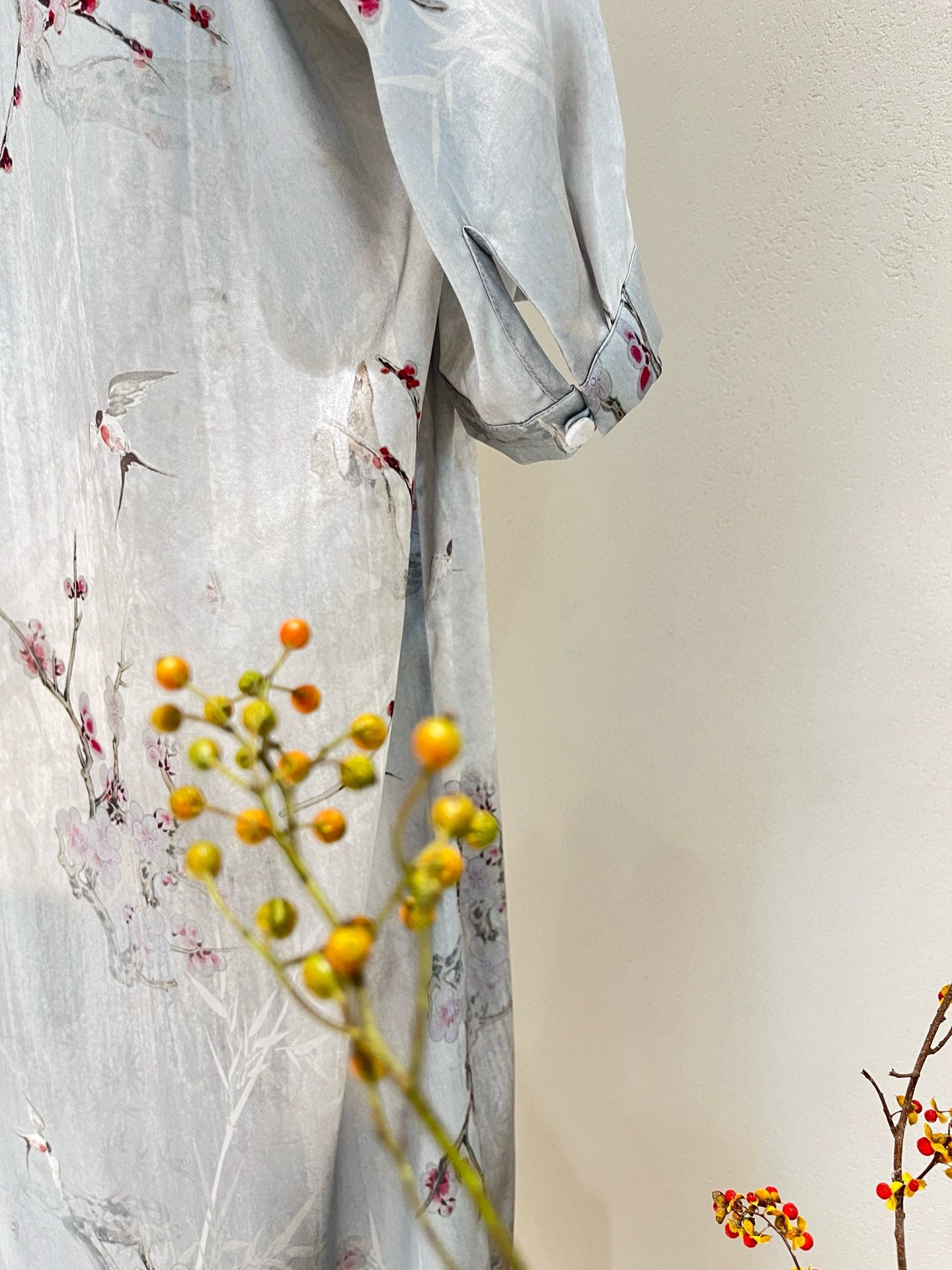 Loose-Fit Straight-Cut Printed Silk Dress