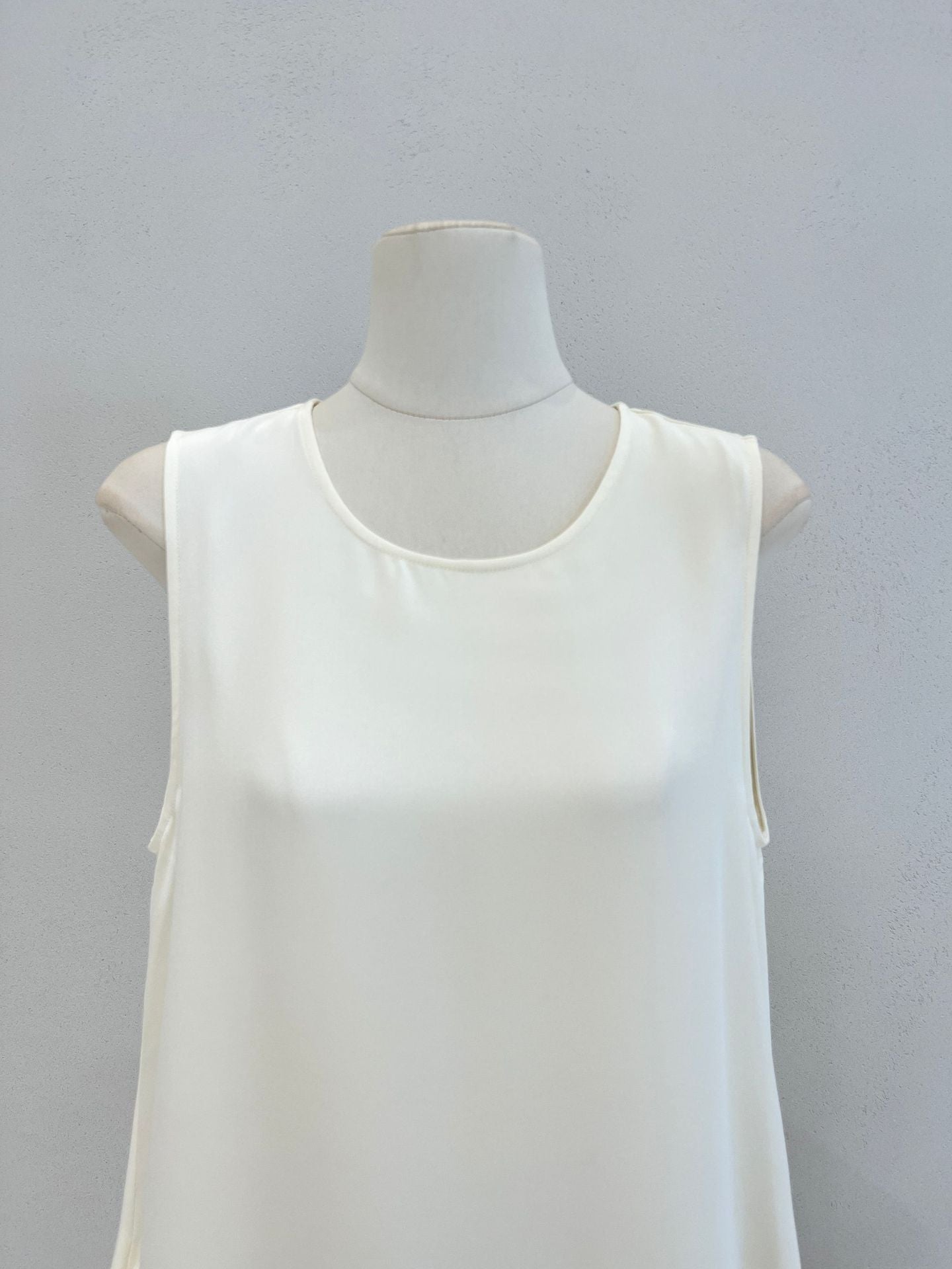 A-Line Sleeveless Silk Dress