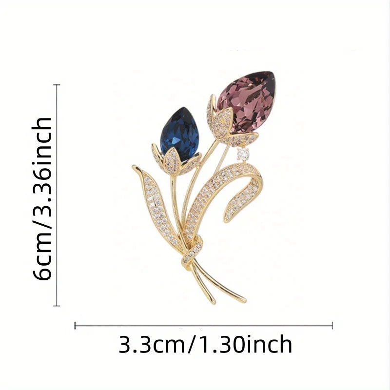 Women's Vintage Double-Flower Brooch